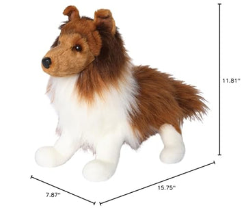Douglas 12 Whispy Sheltie Dog Plush Stuffed Animal - Brown/White Shetland Sheepdog Toy, Soft & Cuddly for Kids
