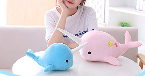 Casagood Cute Blue Narwhal Stuffed Animal Plush Toy Adorable Soft Whale Plushies Toys Stuffed Animals For Babies Kids, Toddlers