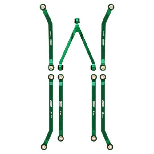 Injora High Clearance Chassis Links Set For Scx24 C10 Jlu Bronco Base Camp 4Runner Axial 1/24 Rc Crawler Car (Green)