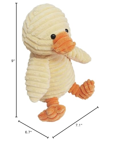Doindute Corduroy Duck Plush Stuffed Animal, Cute Furry Yellow Duck Toy, Soft Cuddly Plushie Hugger Toy For Boys Girls, Gifts Fo