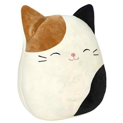 Squishmallows 8" Cam Cat Plush Toy - Tan & Black Polyester Stuffed Animal, Model 45jgj4y