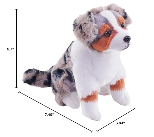 Wild Republic Rescue Dog, Australian Shepherd, Stuffed Animal, With Sound, 5.5 Inches, Gift For Kids, Plush Toy, Fill Is Spun Re