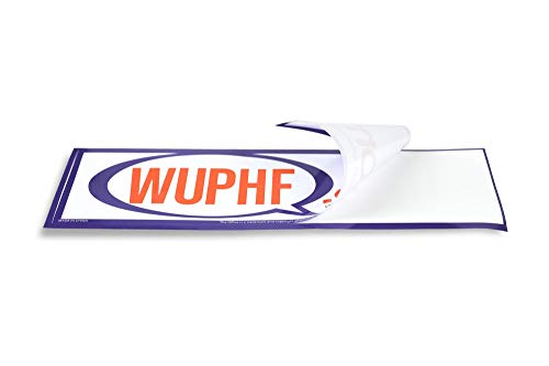 The Office Wuphf.Com Sticker - White 8.25-Inch X 2.75 -Inch With Red & Blue Print - Sitcom Social Media Startup Spoof - Great Gift For Hit Comedy Television Series Fans - For Home, Work, School