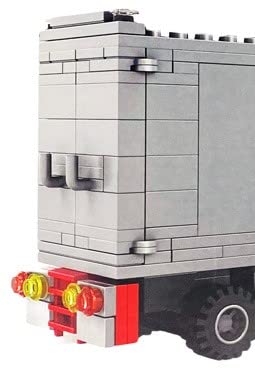 General Jim'S Black Semi Truck Building Blocks Set - 231Mm Highly Detailed Model - Realistic Black Cab, Gray And Yellow Trailer,