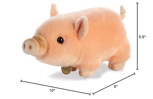 Aurora Adorable Miyoni Tots Pot-Bellied Piglet Pink Stuffed Animal - Lifelike Detail - Cherished Companionship - Pink 11 Inches