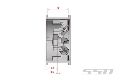SSD RC 1.9    Double Time Wheels (Black) (2)