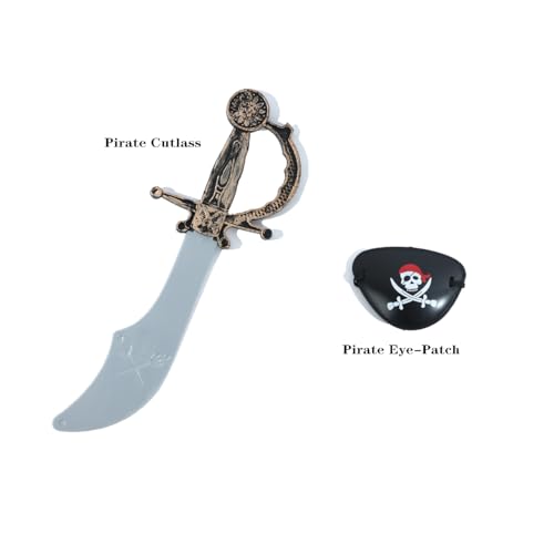 Lingway Toys Kids Pirate Costume,Pirate Role Play Dress Up Completed 8Pcs Set For Kids 8-10Years