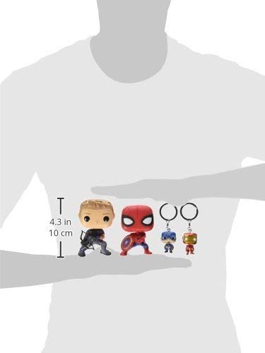 Funko Pop Marvel: Civil War Hawkeye Spiderman, Iron Man & Captain America Keychain
