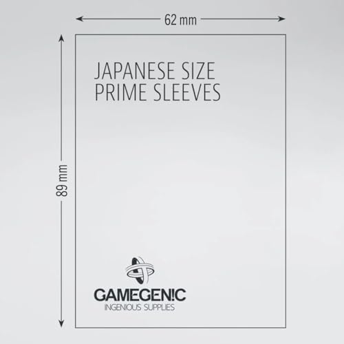 Prime Japanese Size Card Sleeves | 60 Pack of 62 mm by 89 mm Card Sleeves | enhanced Quality Card Game Holder | Use with TCG and LCG Games | Blue Color | Made by Gamegenic