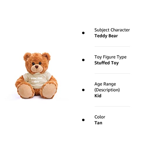 Plushland Teddy Bear 11 Inch, Stuffed Animal Personalized Gift - Great Present For Mothers Day, Valentine Day, Graduation, Birthday,Anniversary, Get Well,Christmas (Mocha Bear, Tan)