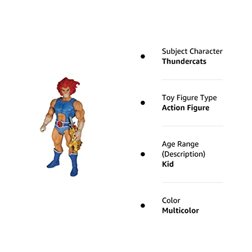 Super7 Thundercats Lion-O Ultimates Action Figure, 7 inch, Multicolor, Model THUNW01-LIO-02, Plastic