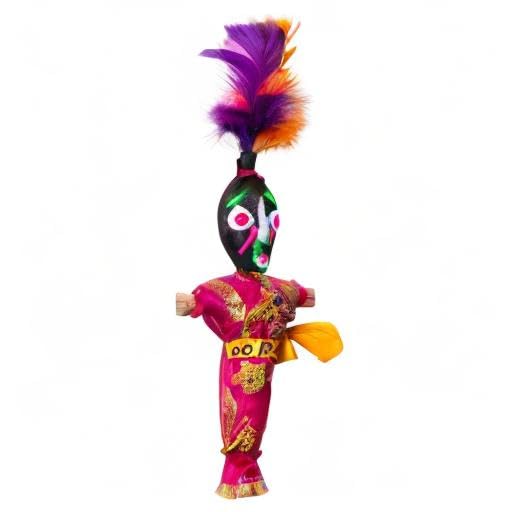 Artisan Owl New Orleans Novelty Voodoo Doll Souvenir With White And Black Pins (Pink)