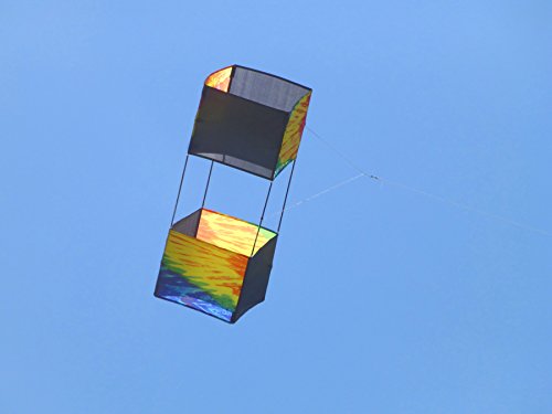 In The Breeze 3071 — Tie Dye Double Box Kite — Easy-Flying, Single-Line Colorful Kite; Kite Line Included