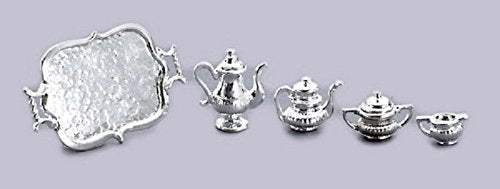 International Miniatures Dollhouse Miniature Silver Tea Service