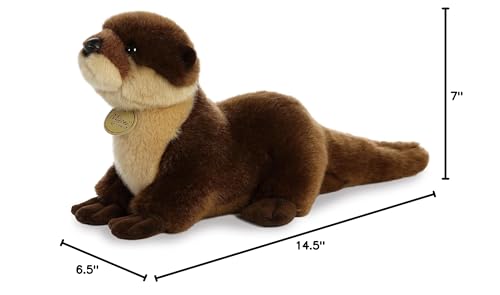 Aurora® Miyoni® River Otter Stuffed Animal - Lifelike Brown 11 Inches - Soft Polyester Plush - Model 26326