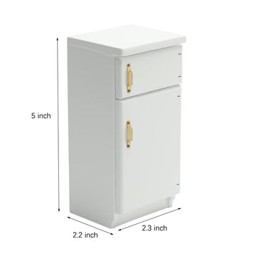Wooden Dollhouse Furniture Refrigerator Miniature Playhouse Decoration Living Dining Room- 1/12 Scale