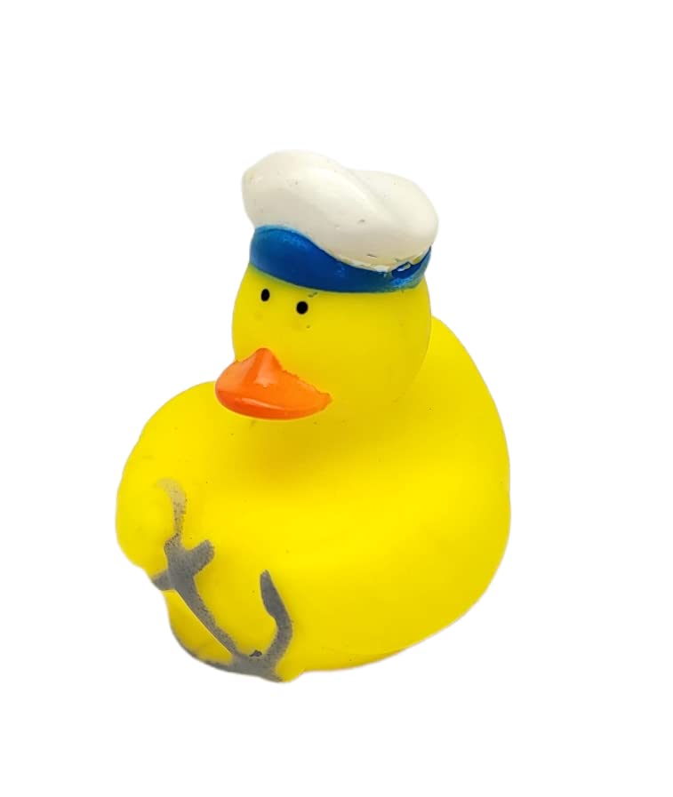 Cool Rubber Ducks (2') Standard Size. (12 Pack) Cute Duck Bath Tub Pool Toys. (Nautical Rubber Duckies)