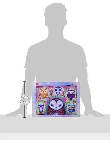 Heye 29768 Great Big Owl Puzzle - 1000-Piece Silver Cardboard Jigsaw