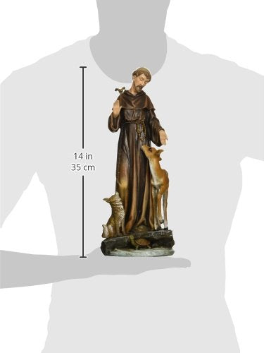 Joseph'S Studio By Roman, 13.75' H St. Francis With Animals Figure, Religious Gift, Home Decor