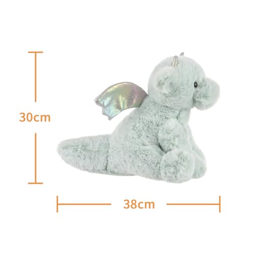 Apricot Lamb Toys Plush Green Plush Dragon Dinosaur Stuffed Animal Soft Cuddly Perfect for Child ?Medium, 12 Inches ?