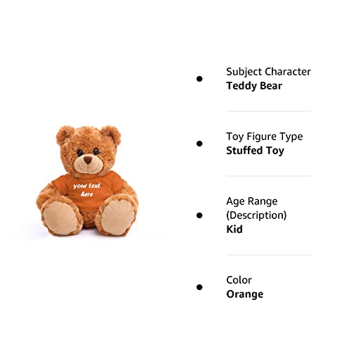 Plushland Teddy Bear 11 Inch, Stuffed Animal Personalized Gift - Great Present For Mothers Day, Valentine Day, Graduation, Birthday,Anniversary, Get Well,Christmas (Mocha Bear, Orange)