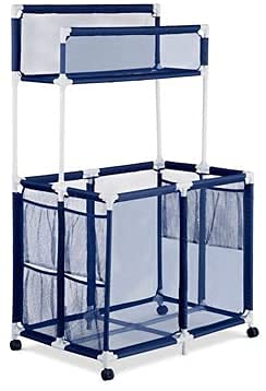 Tisyourseason Large Rolling Storage Cart With Shelves And Mesh Basket Organizes Pool Toys, Floats, Noodles, Goggles, And Accesso