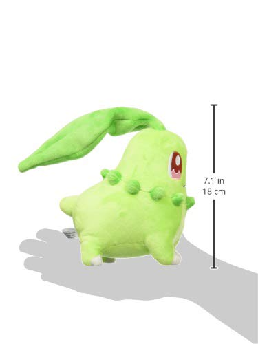 Sanei Pokemon All Star Collection Pp40 Chikorita 6'' Stuffed Plush, Green