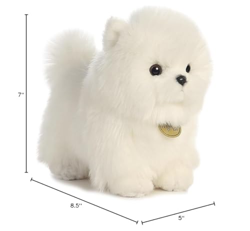 Aurora® Miyoni® Tots Pompom Pup Stuffed Animal, 9" White, Lifelike Detail, Polyester