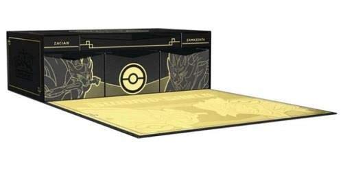 Pokemon Zacian and Zamazenta Ultra Premium Collection Box Set - 16 Packs, Golden Metal Finish