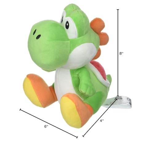 Little Buddy Super Mario All Star Collection 1416 Yoshi Stuffed Plush, 8',Multi-Colored