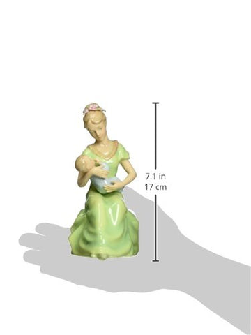 Cosmos 80107 Fine Porcelain Mom With Baby Boy Musical Figurine, 7-1/4-Inch, Green