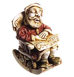 Harmony Kingdom Jingle Bell Rock Santa Figurine, Red, White, Black, Ivory