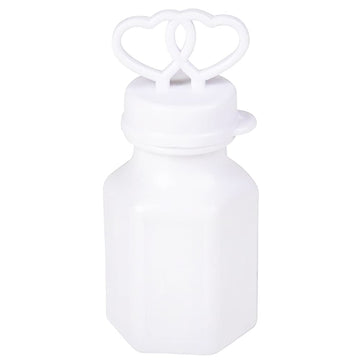 The Dreidel Company Valentine'S Double Hearts Wedding Bubbles In A Mini White Bottle, Includes Bubble Wand, Hexagon Bubble Bottles Party Favors, 0.6 Oz Mini Bottle (Pack Of 24)
