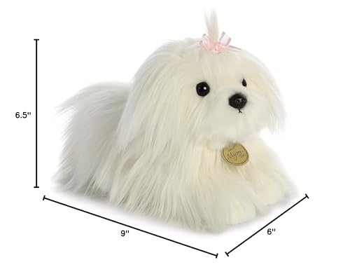Aurora® 11 White Miyoni® Tots Maltese Puppy Stuffed Animal - Lifelike Detail for Cherished Companionship