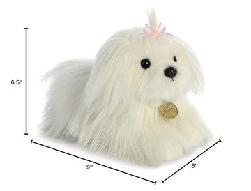 Aurora® 11 White Miyoni® Tots Maltese Puppy Stuffed Animal - Lifelike Detail for Cherished Companionship