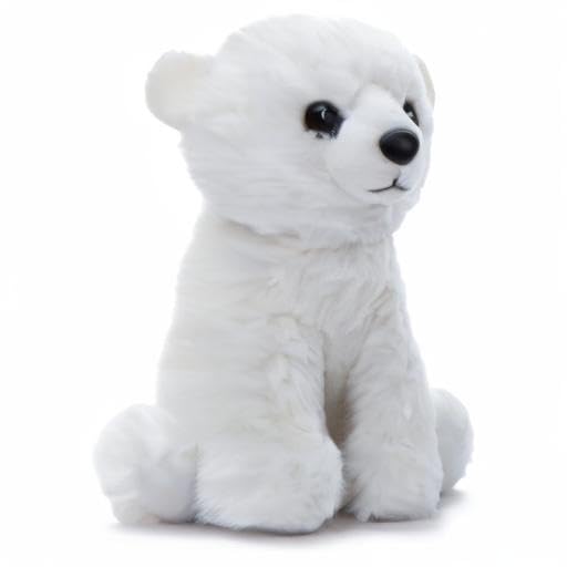 The Petting Zoo Polar Bear Stuffed Animal Plushie, Gifts For Kids, Wild Onez Babiez Zoo Animals, Polar Bear Plush Toy 6 Inches