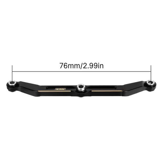 INJORA Black Brass Steering Link for TRX4M Upgrade Parts 1/18 RC Crawler Car,Full Clearance,12g