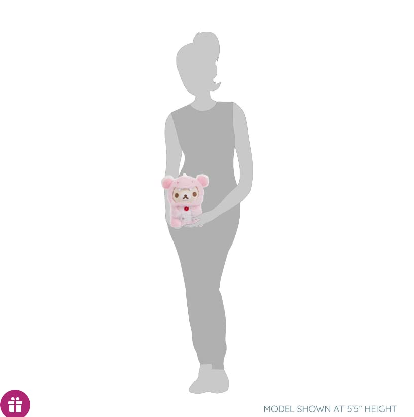 Korilakkuma San-X Original Plays With Dino Series Plush - Pastel Pink