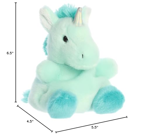 Aurora Adorable Palm Pals Tilly Blue Unicorn Stuffed Animal - Pocket-Sized Play - Collectable Fun - Blue 5 Inches