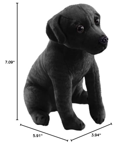 Wild Republic Rescue Dog, Black Labrador, Stuffed Animal, With Sound, 5.5 Inches, Gift For Kids, Plush Toy, Fill Is Spun Recycled Water Bottles