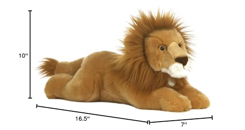 Aurora® Miyoni® Lion Stuffed Animal - Realistic Detail, 16.5 Inches, Brown, Model 10863, Polyester Material