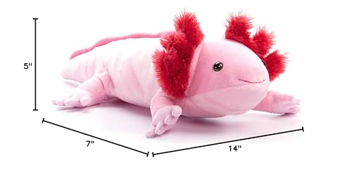 The Petting Zoo Pink Axolotl Stuffed Animal Plush Toy, 14-Inch Medium Salamander Plush for Kids, Perfect Gift for Wild Onez Sealife Lovers