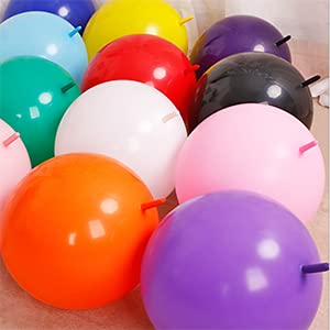 In-Jooyaa 12 Inch Black Link Balloon 60 Pcs Quick Linkable Balloon For Party Decoration