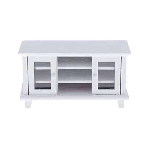 Sxfse Dollhouse Tv Cabinet, 1:12 Scale Dollhouse Accessories Miniature Furniture Decor Model, Kids Play Toy