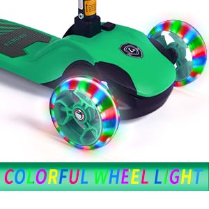Glamup Kick Scooter For Kids Ages 3-14, 3 Wheel For With Led Lights, Foldable Kids Scooter With Adjustable Height, Extra Wide De