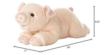 Aurora® Miyoni® Pig Stuffed Animal - 16" Pink - Realistic Detail, Polyester Material, Cherished Companionship - Model 26180