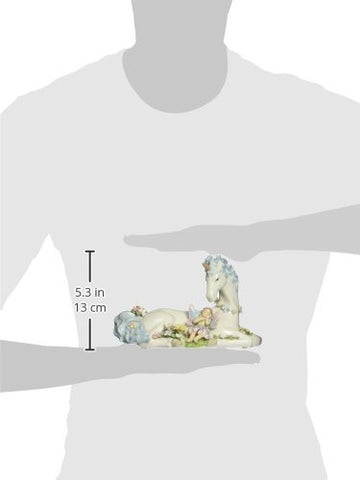 Cosmos 80076 Fine Porcelain Unicorn With Fairy Musical Figurine, 8-Inch
