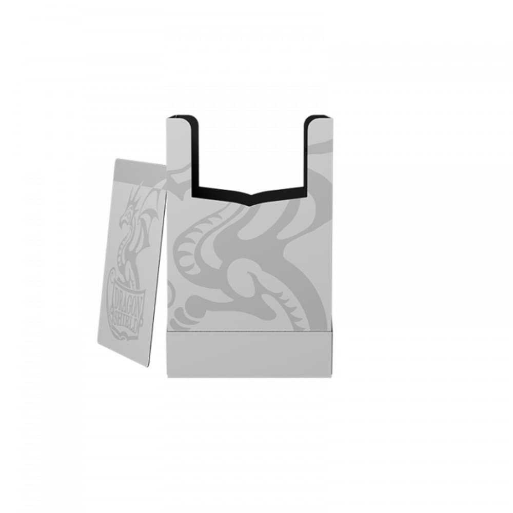 Dragon Shield Card Deck Box - Deck Shell: Ashen White/Black - Durable And Sturdy Tcg, Ocg Card Storage - Compatible With Pokemon