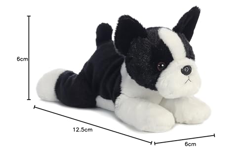 Aurora® Buster™ Boston Terrier Stuffed Animal - Black 12.5 Inches, Polyester, Perfect for All Ages, Ideal for Birthdays and Imaginative Play