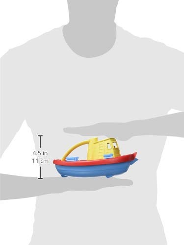 Green Toys Tugboat - Kids Bath Toy, Recycled Plastic, Dishwasher Safe, Multi-Color, Model TUG01R-ACB, One Size